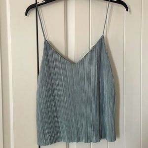 FULL TILT Teal/Gray Satin tank top! Shiny!!